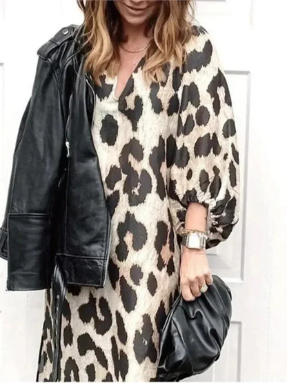Women's Leopard Print Dress - VibreMode