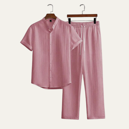 Men's Linen Summer Set Shirt Pants Lightweight