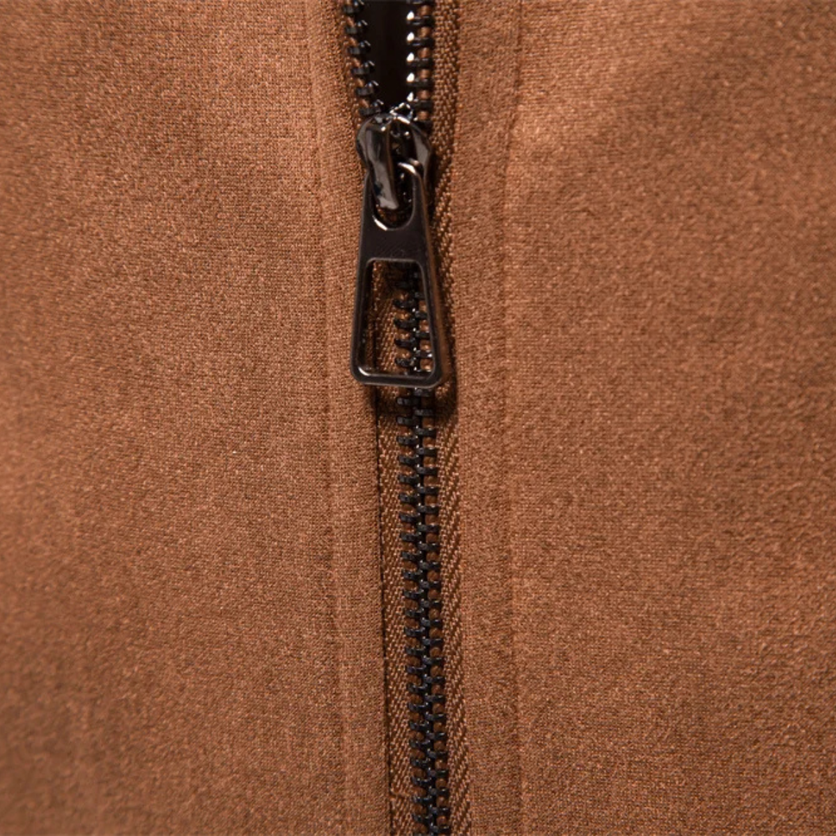 Men's Suede Leather Trucker Jacket Zip Up