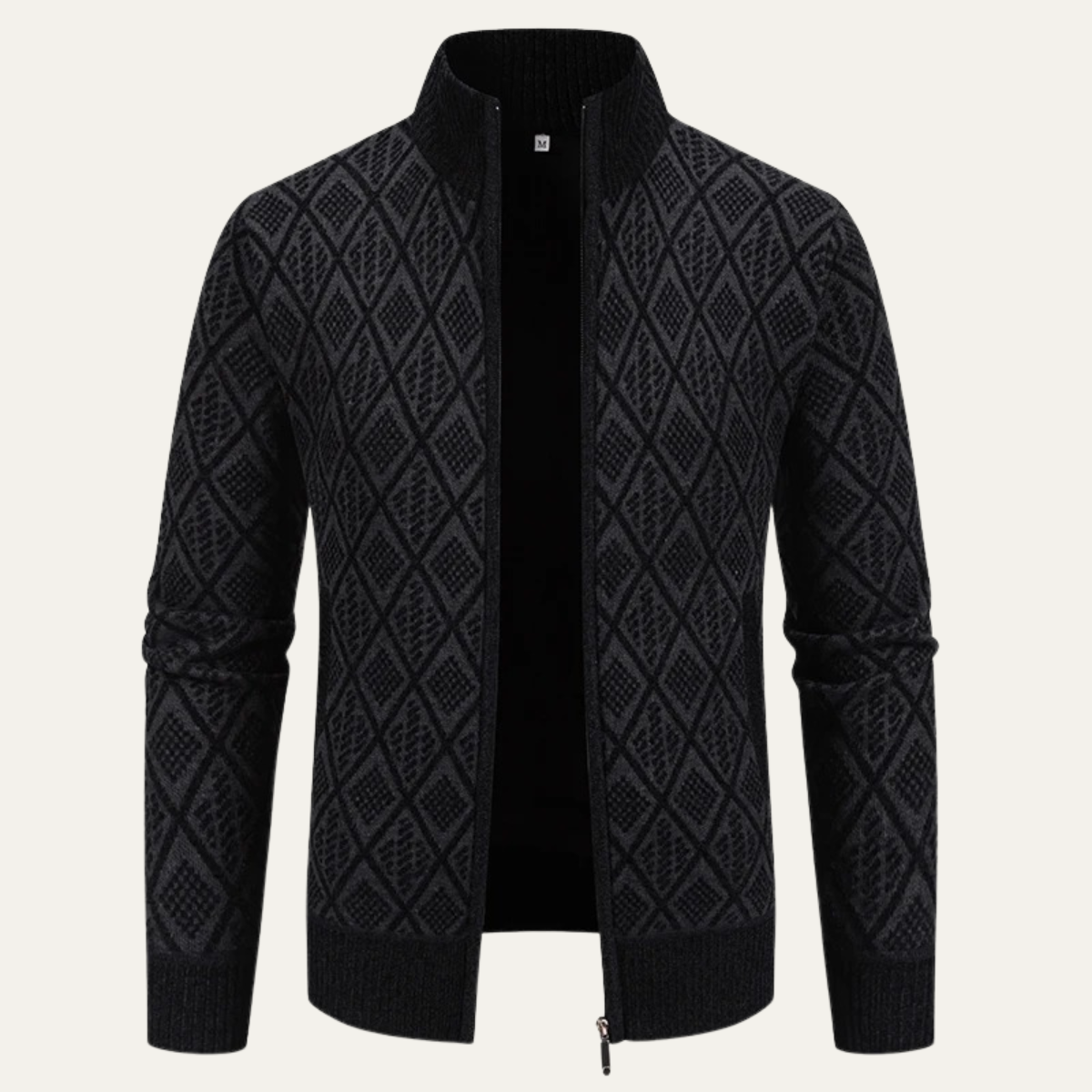 Men's Diamond Pattern Knit Jacket