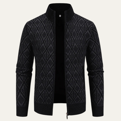 Men's Diamond Pattern Knit Jacket