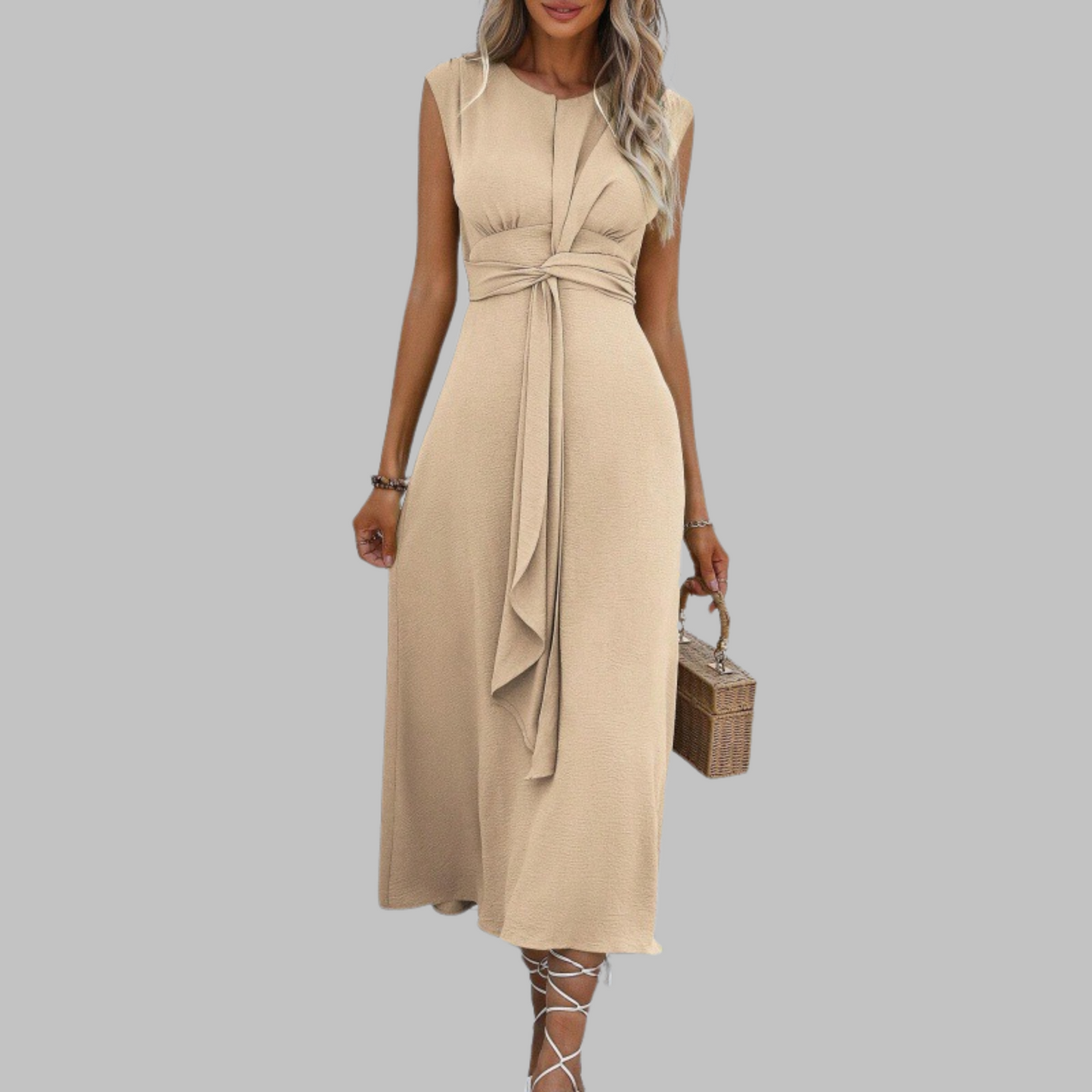 Beautiful Strapless Round Neck Floor Length Dress