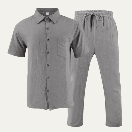 Men's Lightweight Casual Shirt And Pants Set - VibreMode