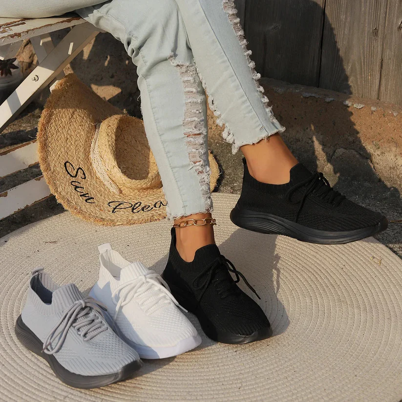 Breathable Knit Sneakers for Women – Lightweight & Casual Comfort Caliboot