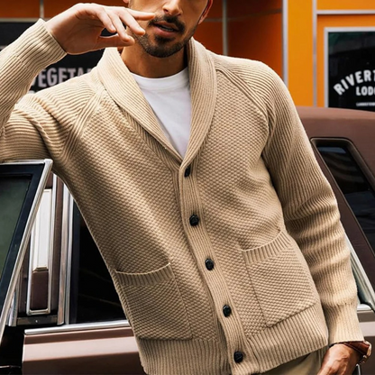 Men's Shawl Collar Cardigan Button Up