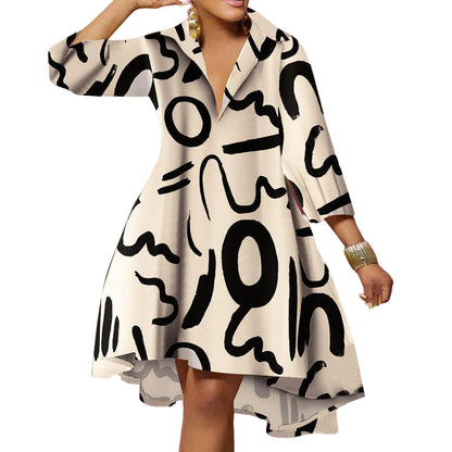Women's Oversized Boho Print Summer Dress