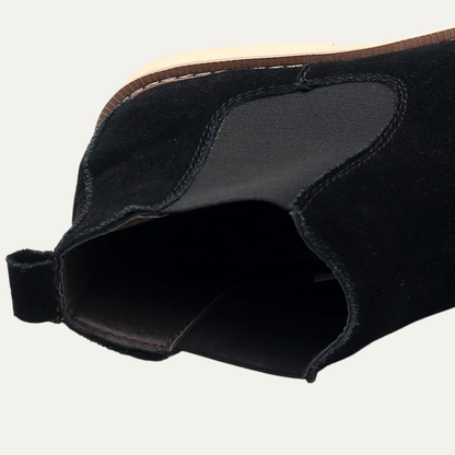 Men's Leather Suede Chelsea Boots Fur Lined