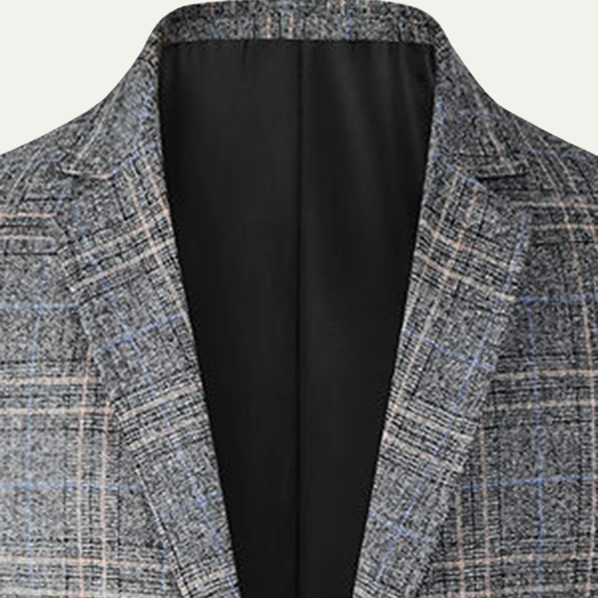 Mens Slim Fit Blazer Checked Lightweight Navy