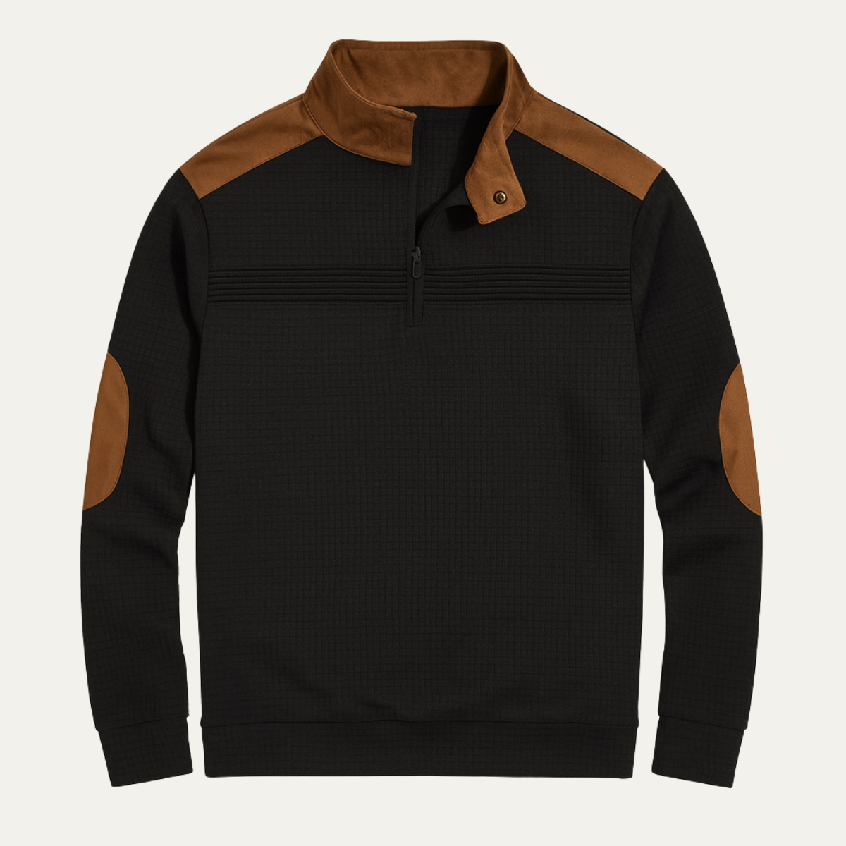 Men's Retro Half Zip Sweater Contrast Collar - VibreMode