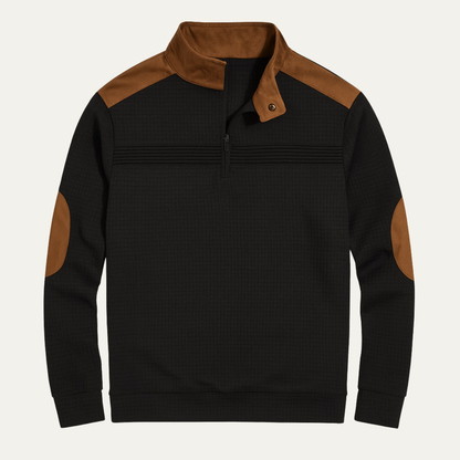 Men's Retro Half Zip Sweater Contrast Collar - VibreMode