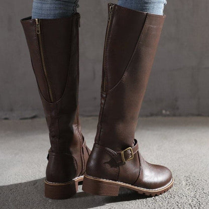 Elegant Buckle High Heel Boots for Ladies