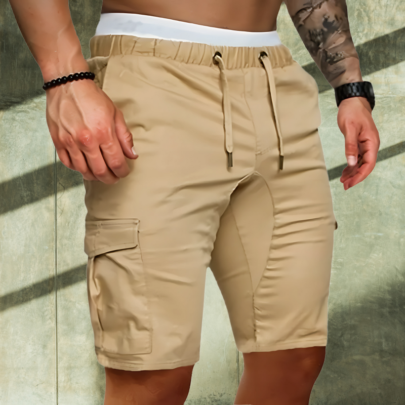 Men's Cargo Shorts Casual Cotton Beige