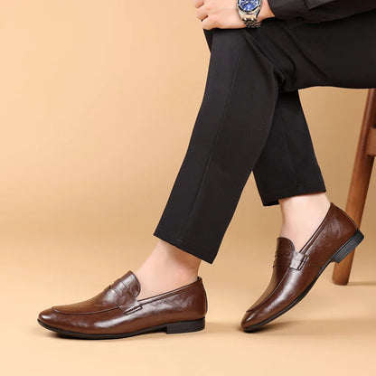 Men's Slip-On Dress Shoes Strap Detail