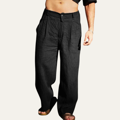Men's Linen Casual Pants Relaxed Fit Beige