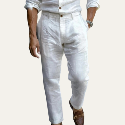 Men's Cotton Linen Ankle Pants