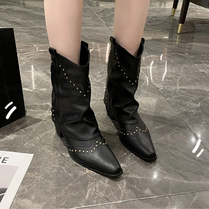 Women's Studded Ankle Boots Slouchy