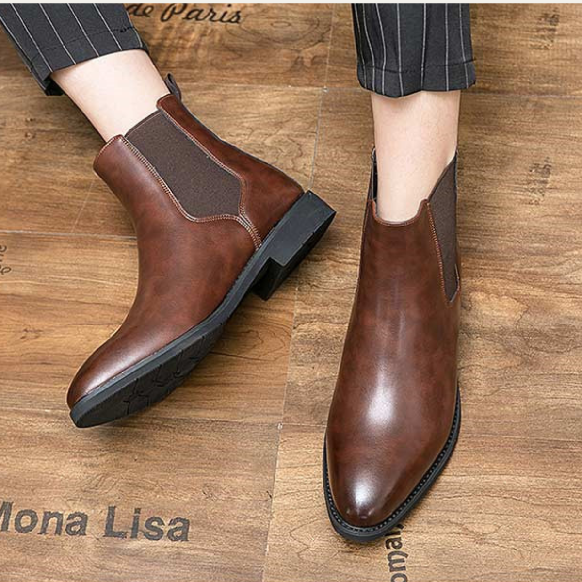 Men's Leather Chelsea Boots Vintage Brown