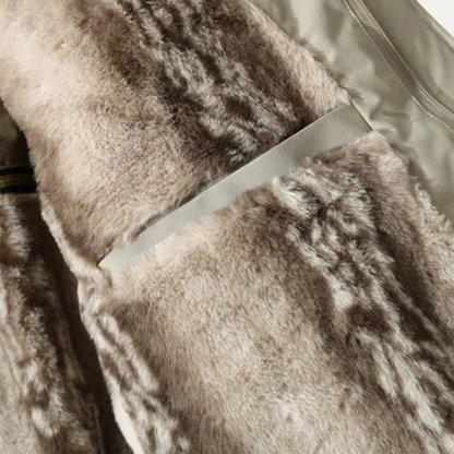 Men's Quilted Winter Jacket Fur Lined Sherpa Collar