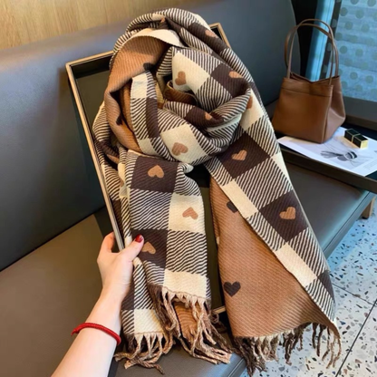 Comfy Plaid Tassel Scarf