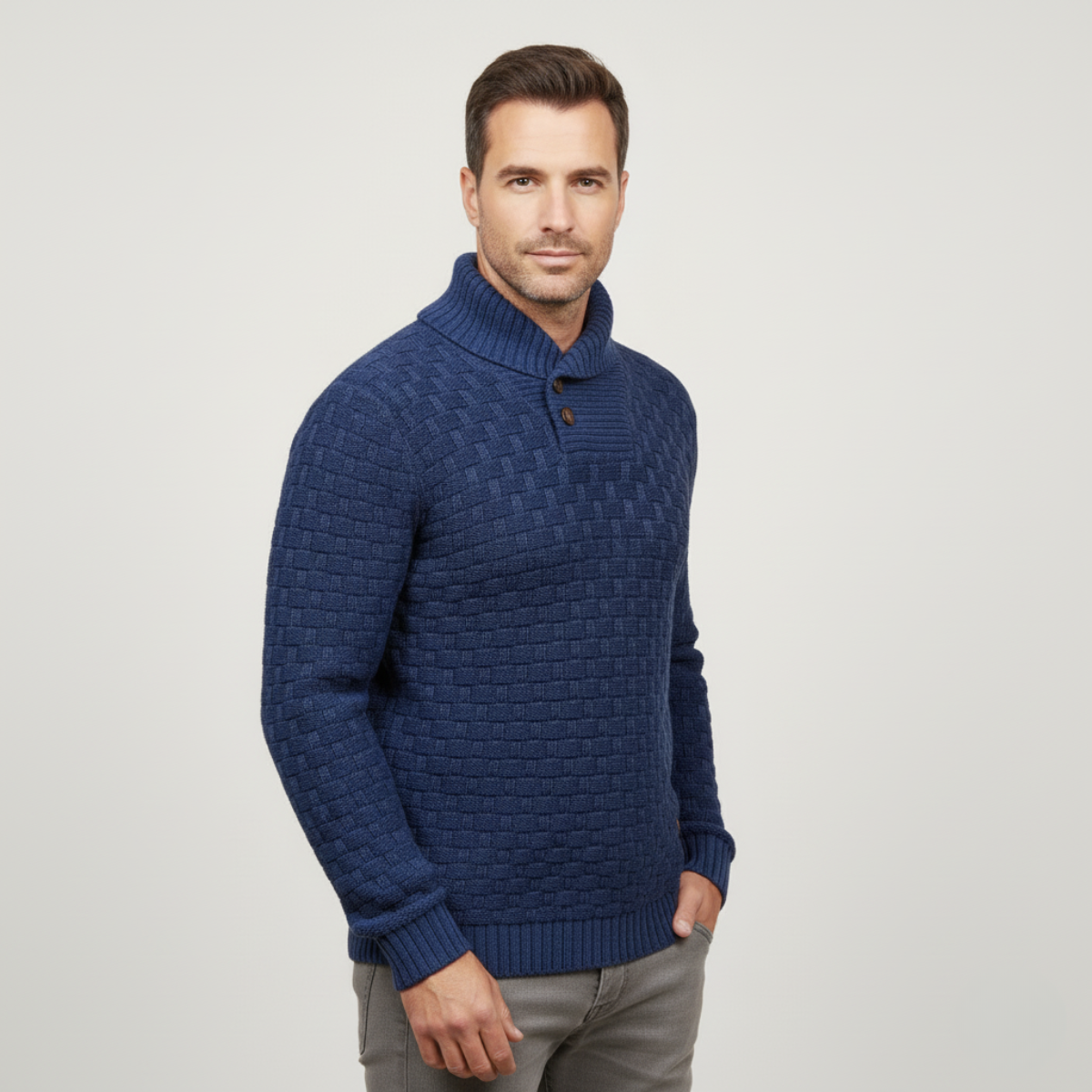 Men's Chunky Knit Button Sweater