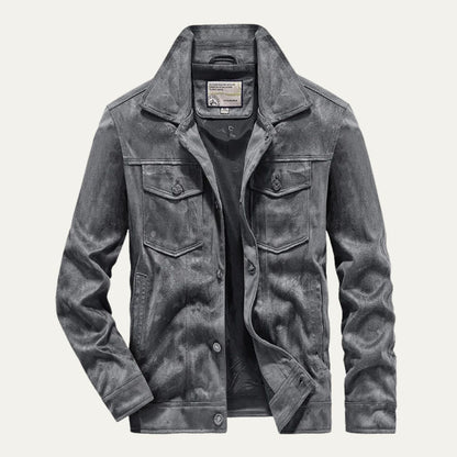 Montclair Men's Suede Cargo Jacket Lightweight Brown