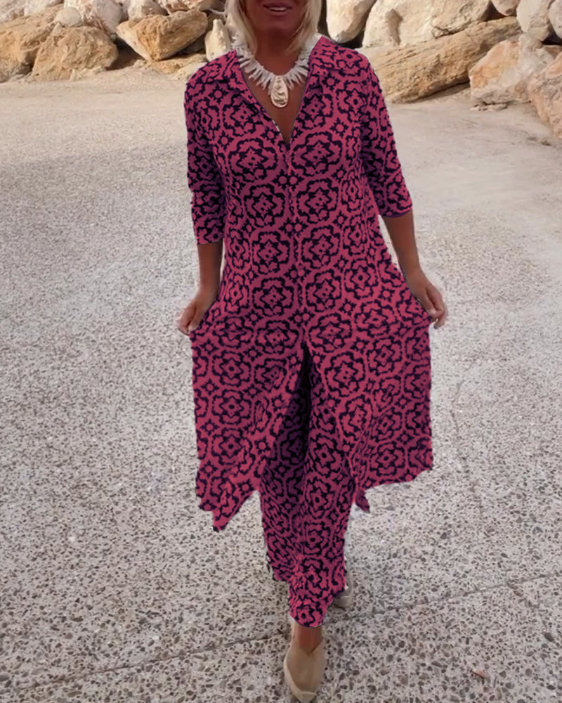 Women's Printed Two-Piece Set