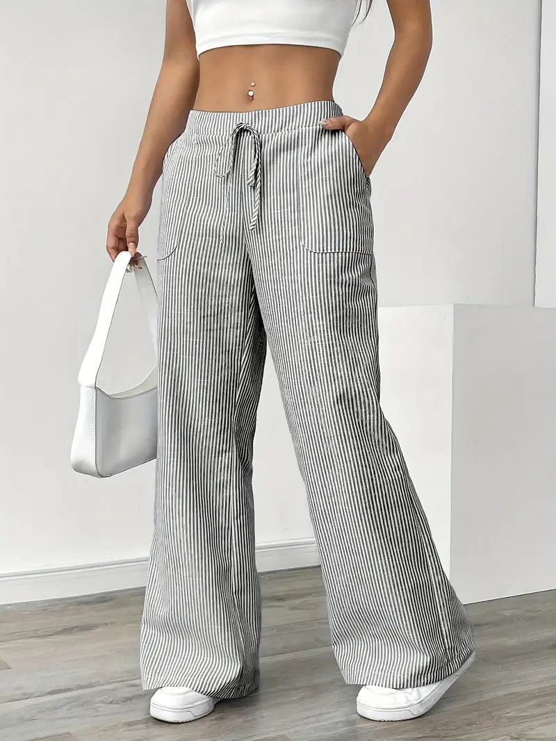 Comfortable Loose Fit Striped Pants
