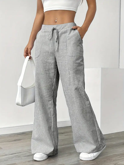 Comfortable Loose Fit Striped Pants