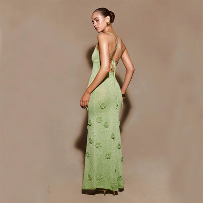 Women's Crochet Floral Sequin Dress