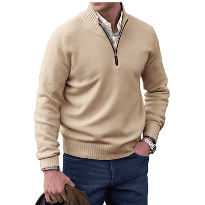 Elegant Cashmere Sweater Autumn Zipper - VibreMode