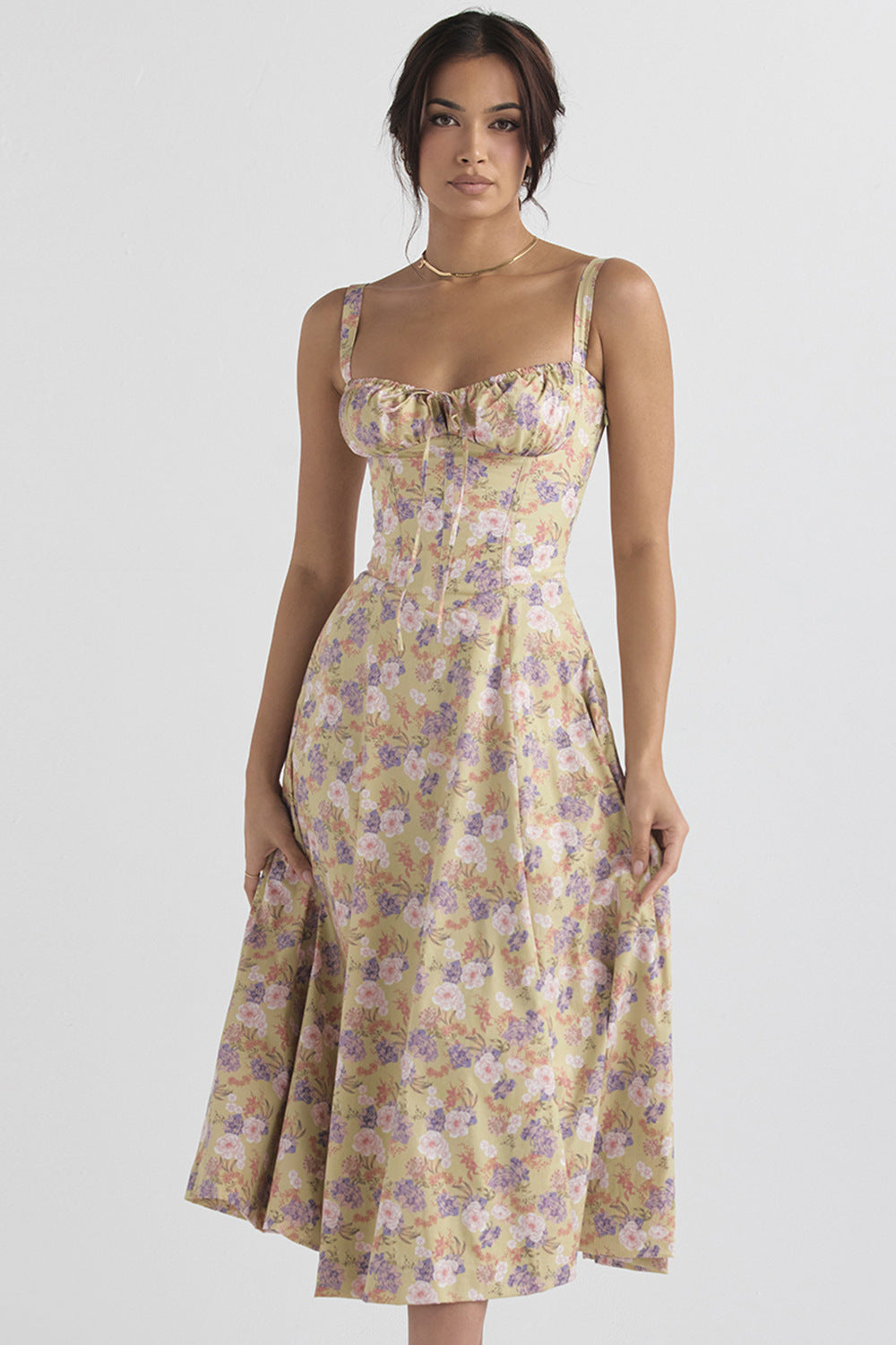 Women's Floral Print Spring Party Dress