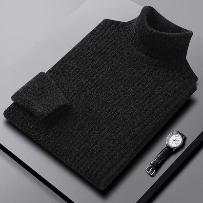 Men's High Neck Ribbed Sweater