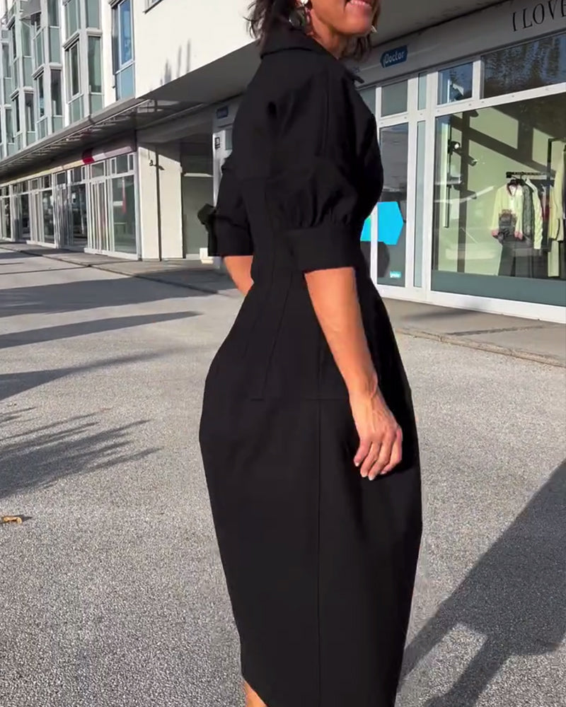 Classic Fit Casual Midi Dress