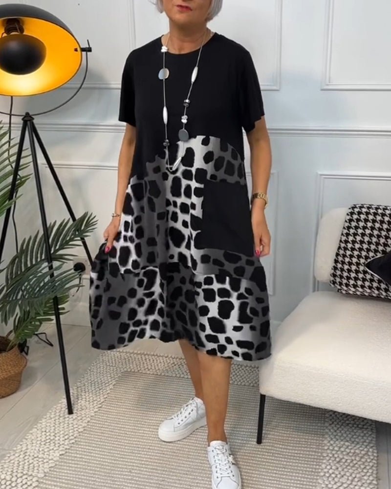 Comfortable Floral Midi Dress with Pockets