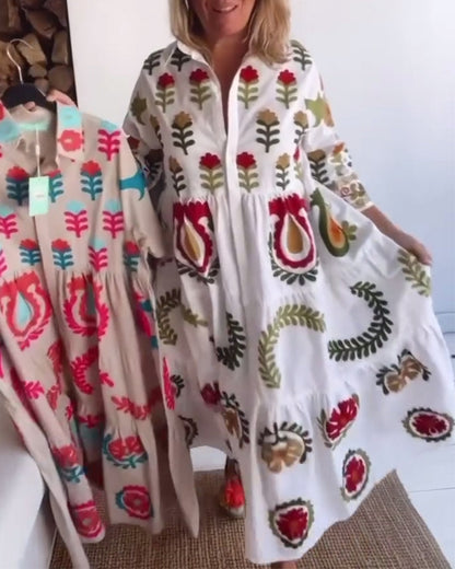 Colorful Patterned Summer Dress - VibreMode