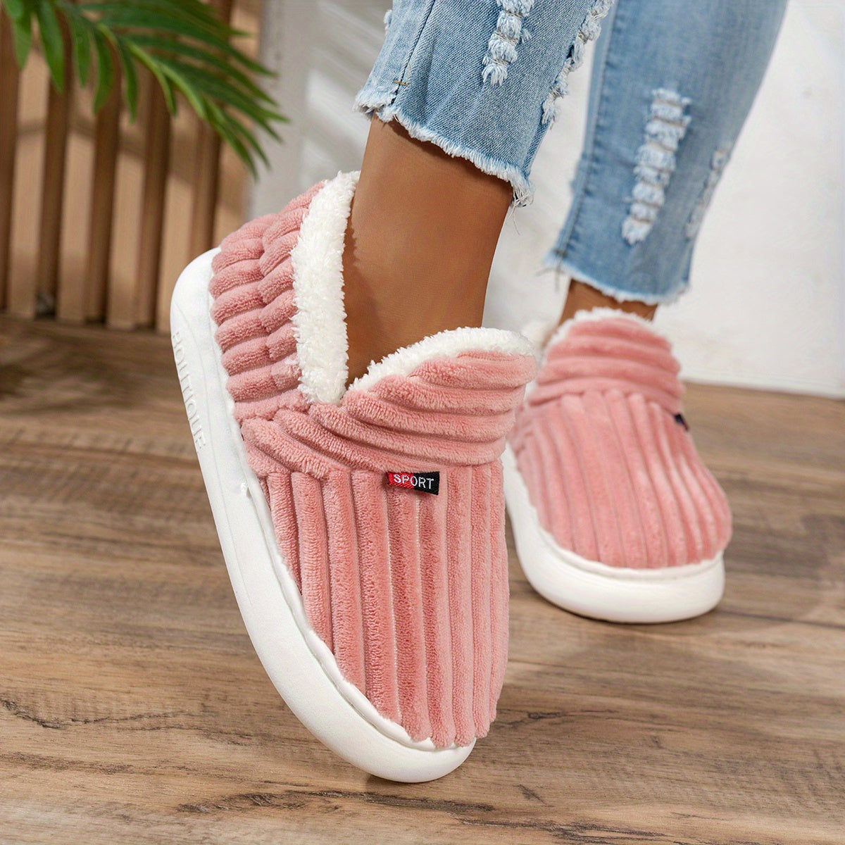 Women's Fleece Slippers Non-Slip Sole