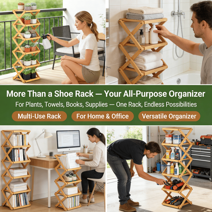 9 Tier Bamboo Storage Shelf No Assembly Required