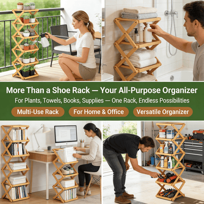 9 Tier Bamboo Storage Shelf No Assembly Required