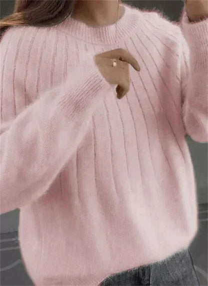Women's Soft Cashmere Feel Knitted Sweater - VibreMode