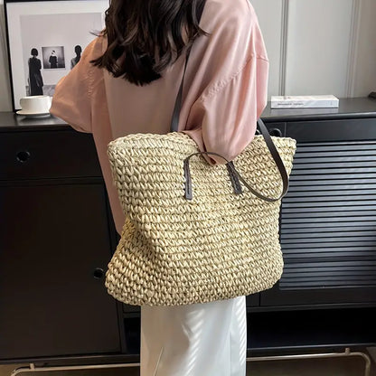 Alessia Women's Straw Beach Tote Bag Natural