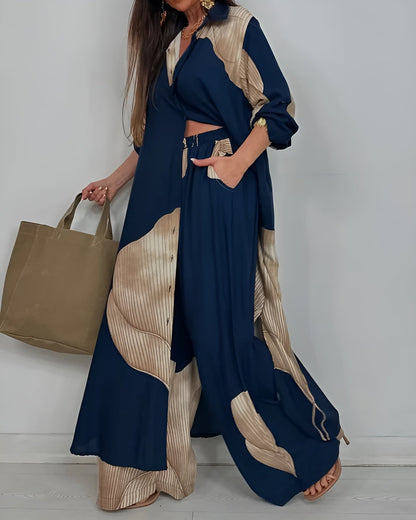 Women's Two Piece Cropped Wide Leg Outfit