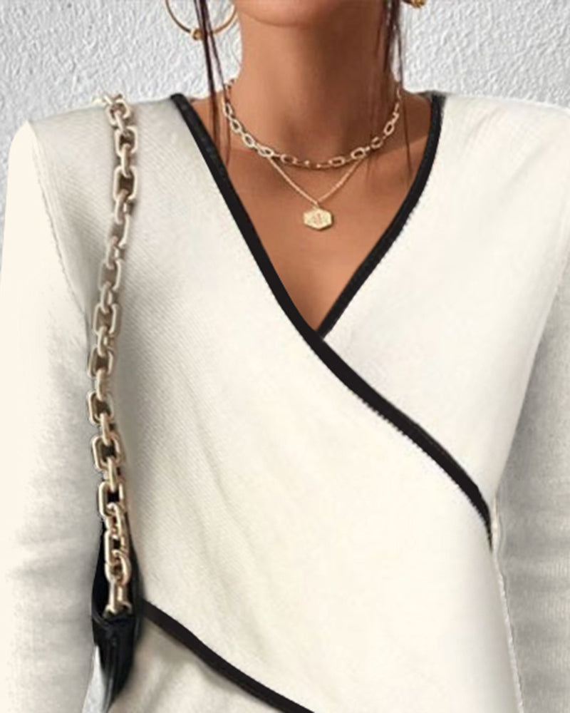 Warm V Neck Women's Winter Sweater Wrap