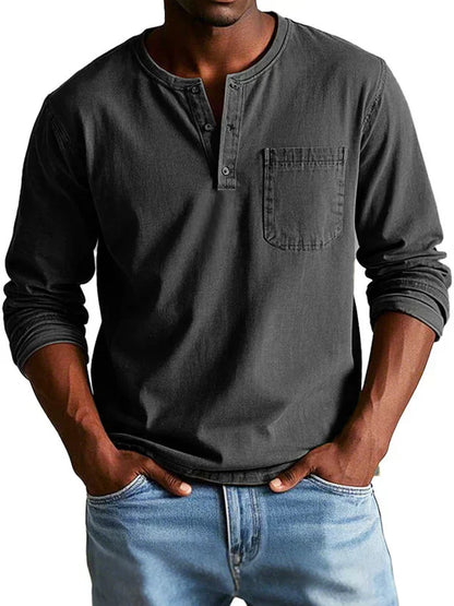Classic Men's Spring Long Sleeve Tee Shirt