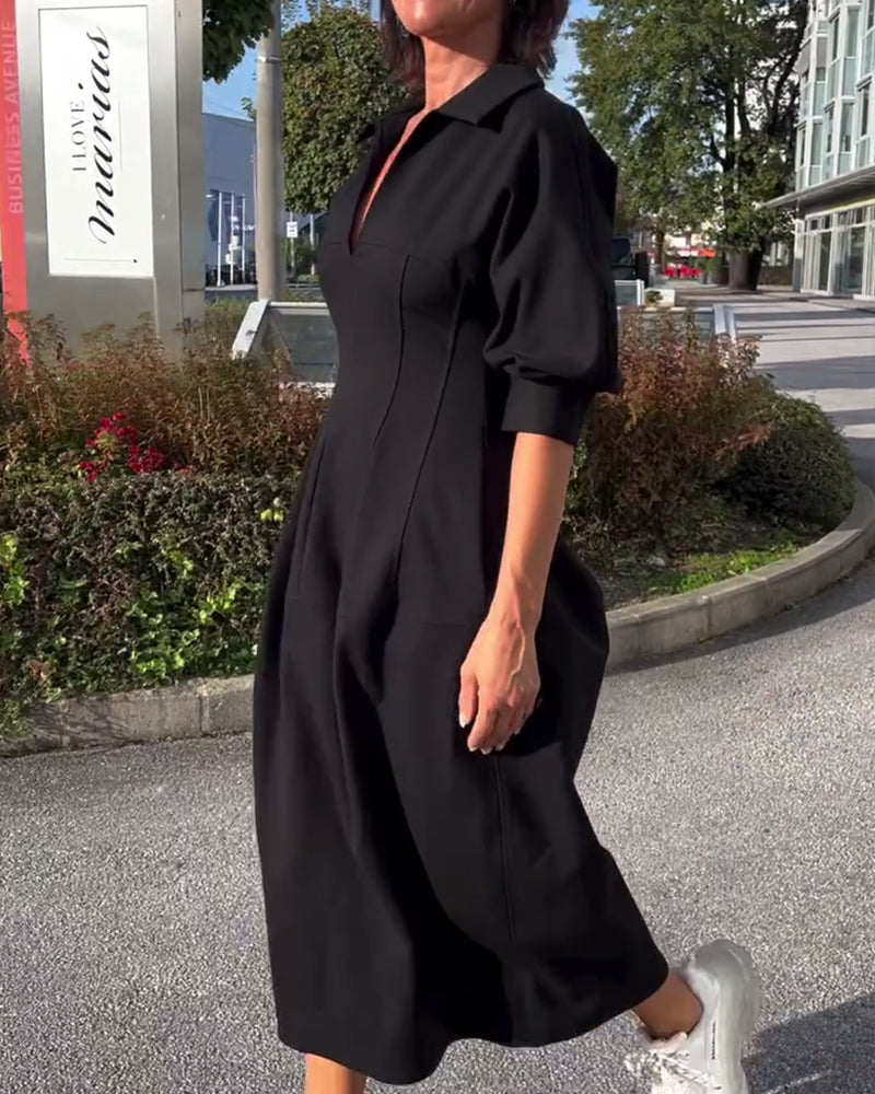 Classic Fit Casual Midi Dress