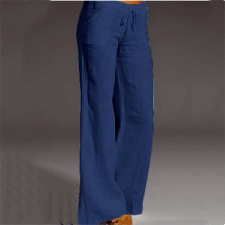 Women's Linen Summer Trousers Lightweight Beige