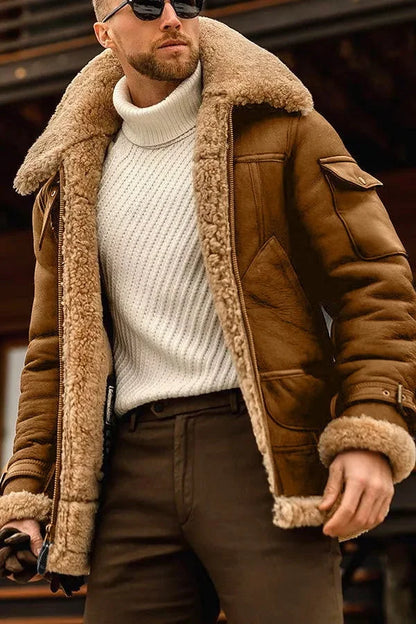 Men's Leather Jacket Camel Brown