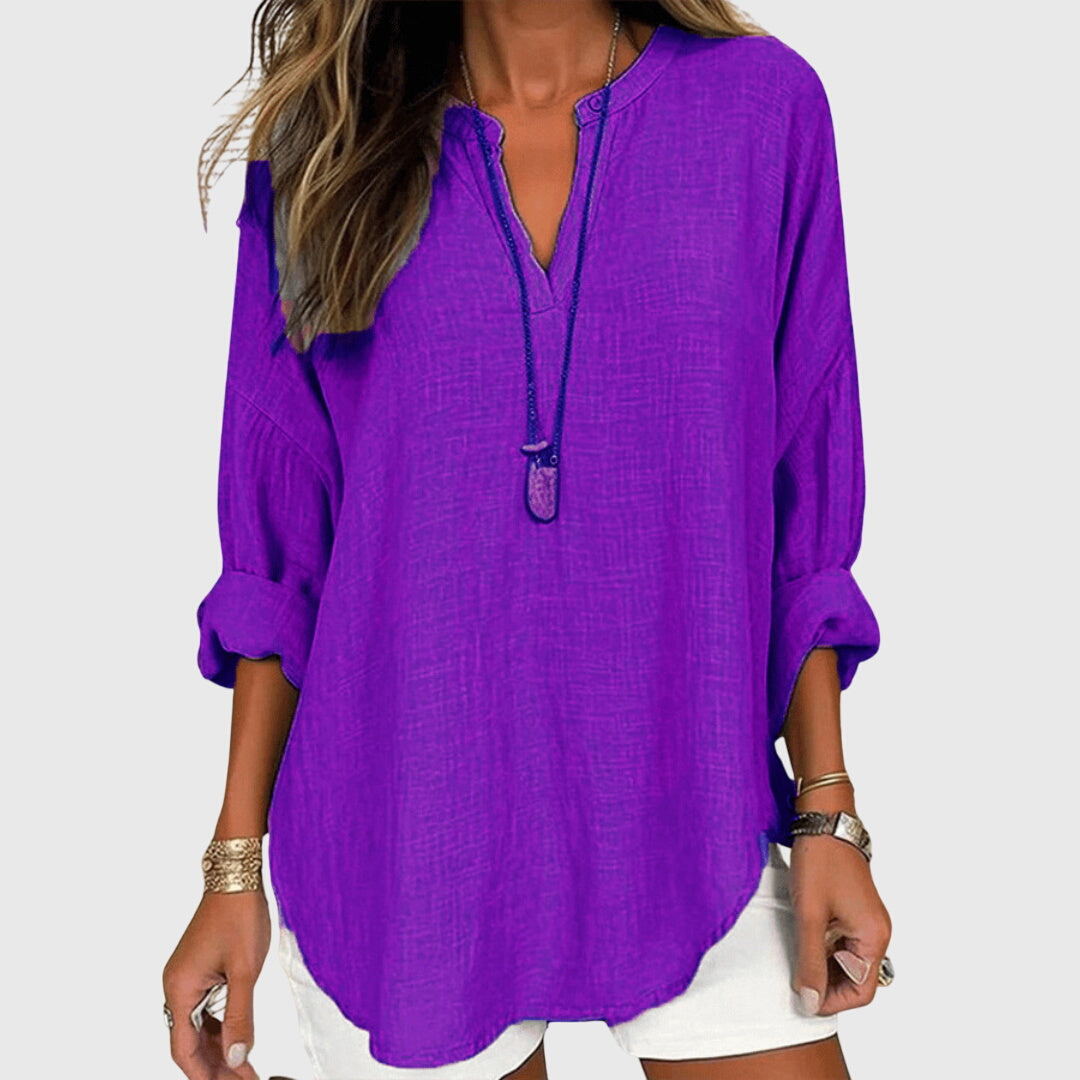 Relaxed Fit Women's Long Sleeve Everyday Shirt