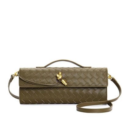 Women's Leather Backpack Braided Strap