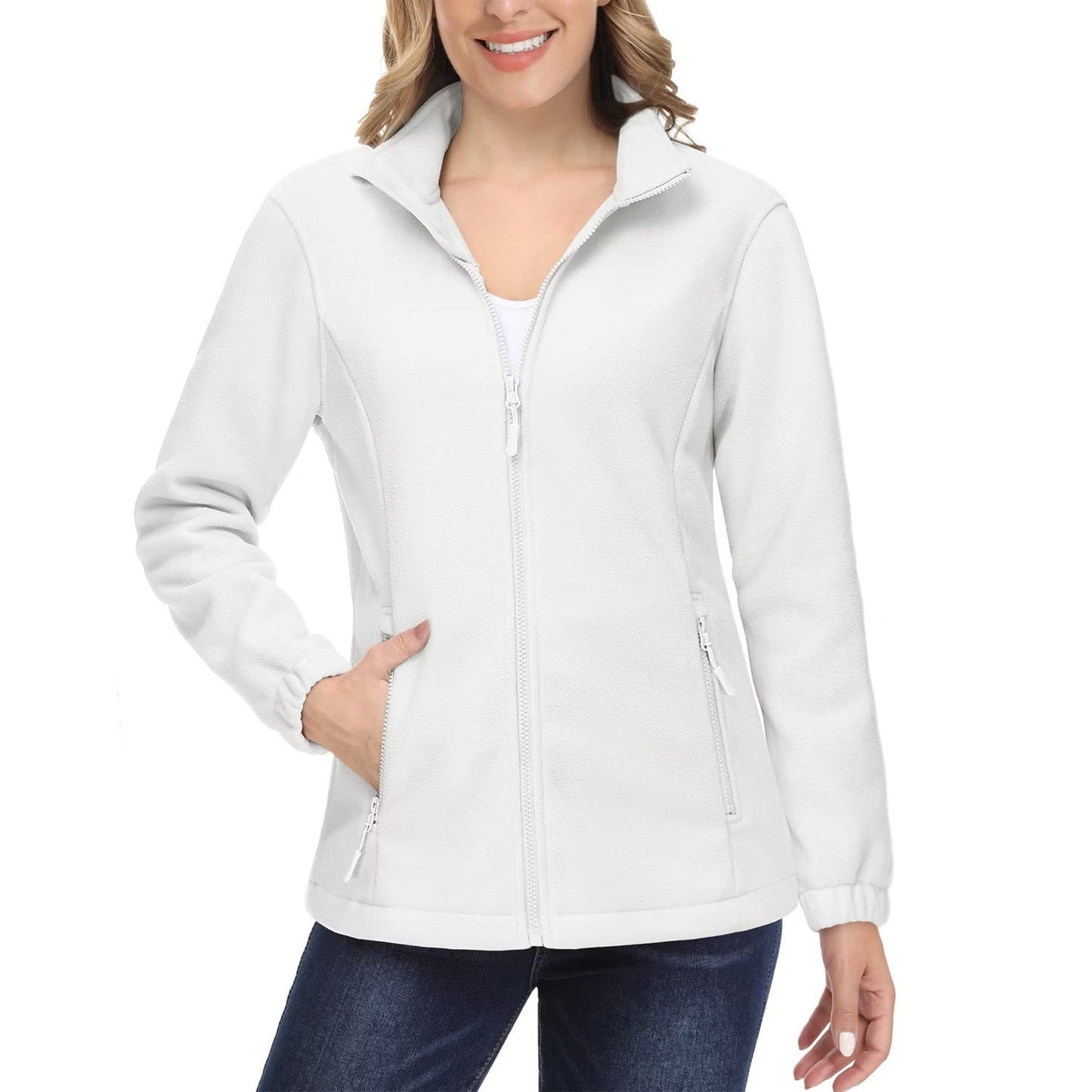 Women's Fleece Zip-Up Jacket Soft Warm Coat