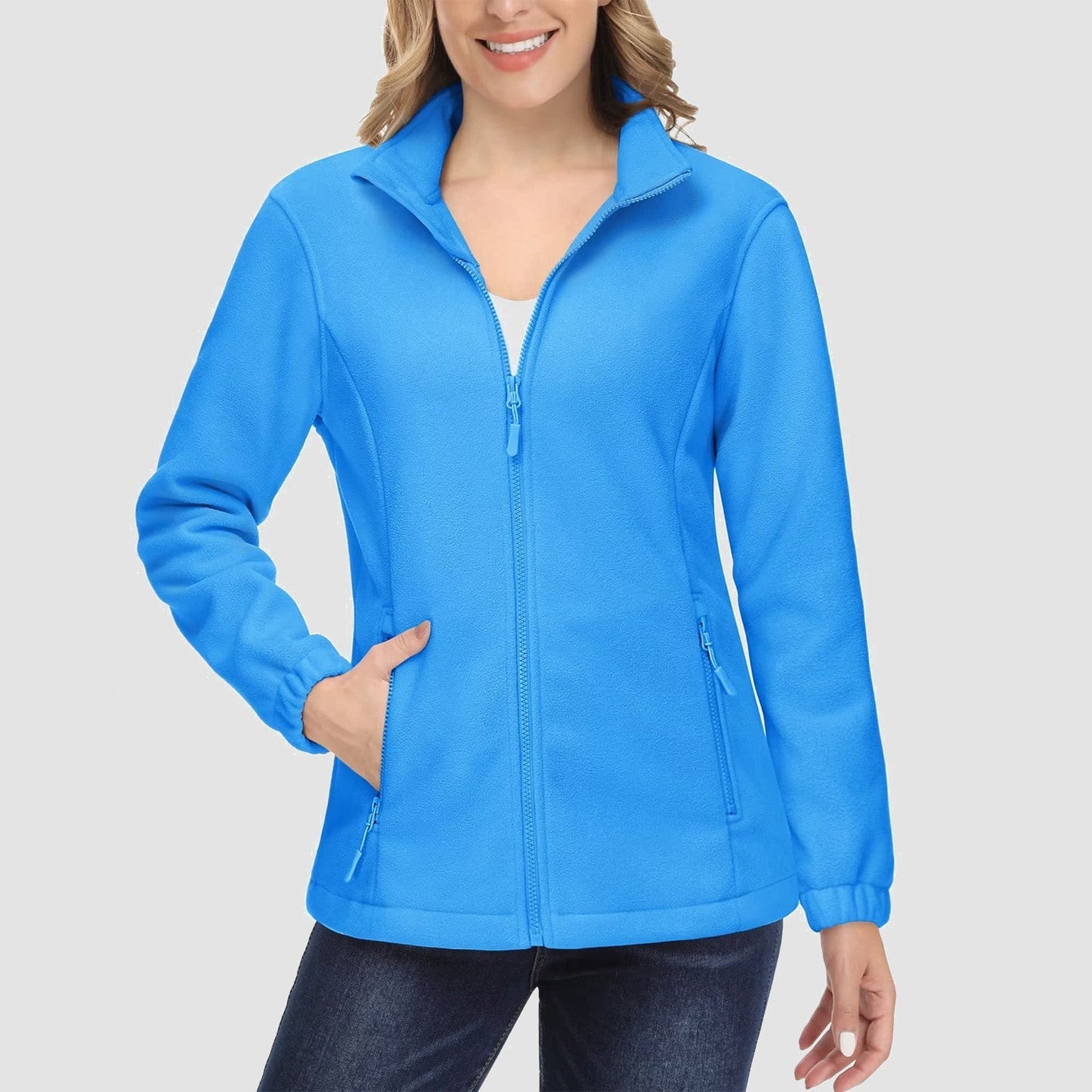Women's Fleece Zip-Up Jacket Soft Warm Coat
